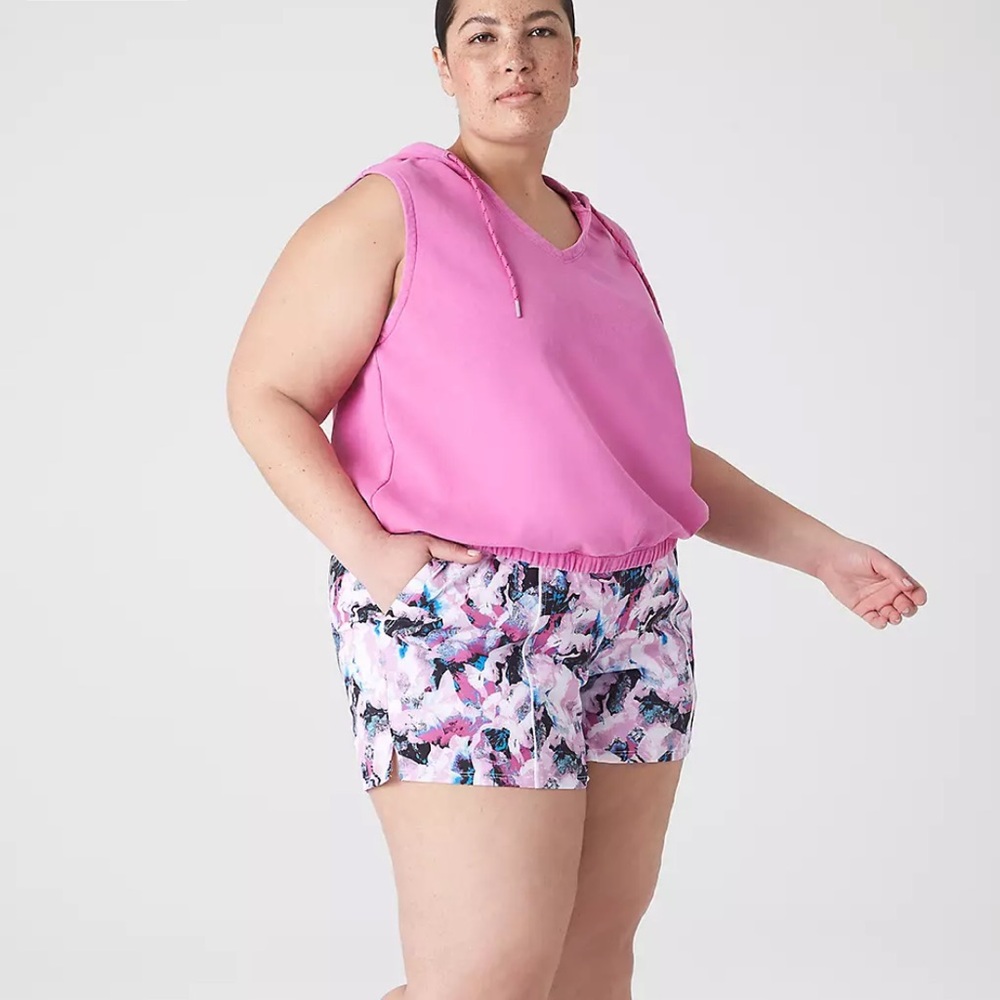 Lane Bryant Pink and Purple Athletic Shorts with Butterfly Print
